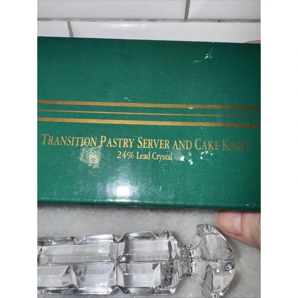 VTG Godinger Shannon Crystal Handle‎ Silver Ply Cake Server Set Newinbox ES006